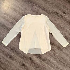 Rag & Bone Cream Chiffon Split Back Blouse